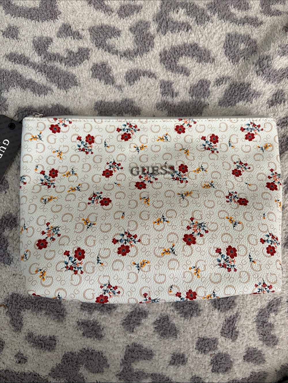 GUESS White Floral Cosmetic Bag 🌺